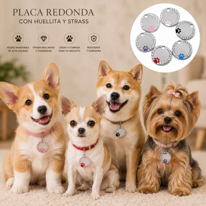 PLACA REDONDA HUELLA DIAMANTE