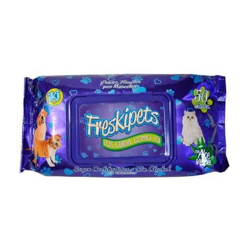 PAÑITOS HUMEDOS PARA MASCOTAS FRESKIPETS X 50