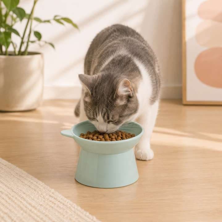 COMEDERO ELEVADO CARA DE GATO
