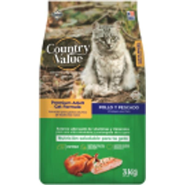 Country Value Gato Adulto - Pollo y Pescado